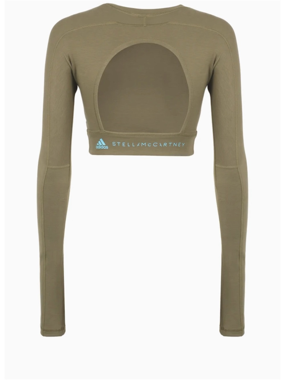Adidas by Stella McCartney True Strength cropped top in Olive - Picture 2 of 6